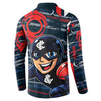 Carlton Football Club Button Sweatshirt Mascot Cartoon Football Illustration Style
