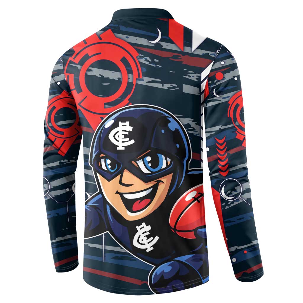 Carlton Football Club Button Sweatshirt Mascot Cartoon Football Illustration Style