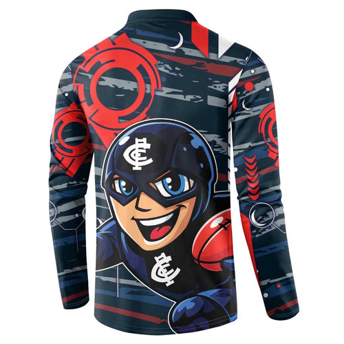 Carlton Football Club Button Sweatshirt Mascot Cartoon Football Illustration Style