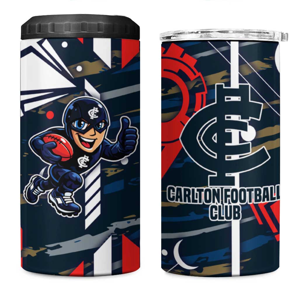Carlton Football Club 4 in 1 Can Cooler Tumbler Mascot Cartoon Football Illustration Style