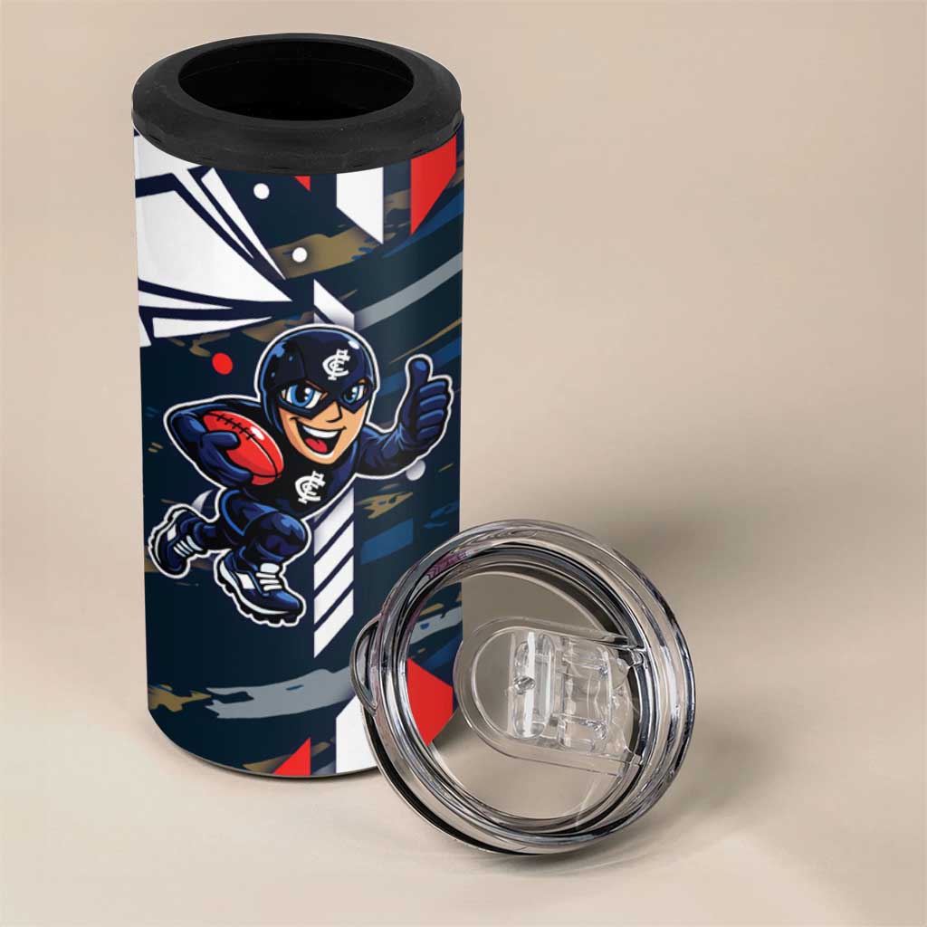 Carlton Football Club 4 in 1 Can Cooler Tumbler Mascot Cartoon Football Illustration Style