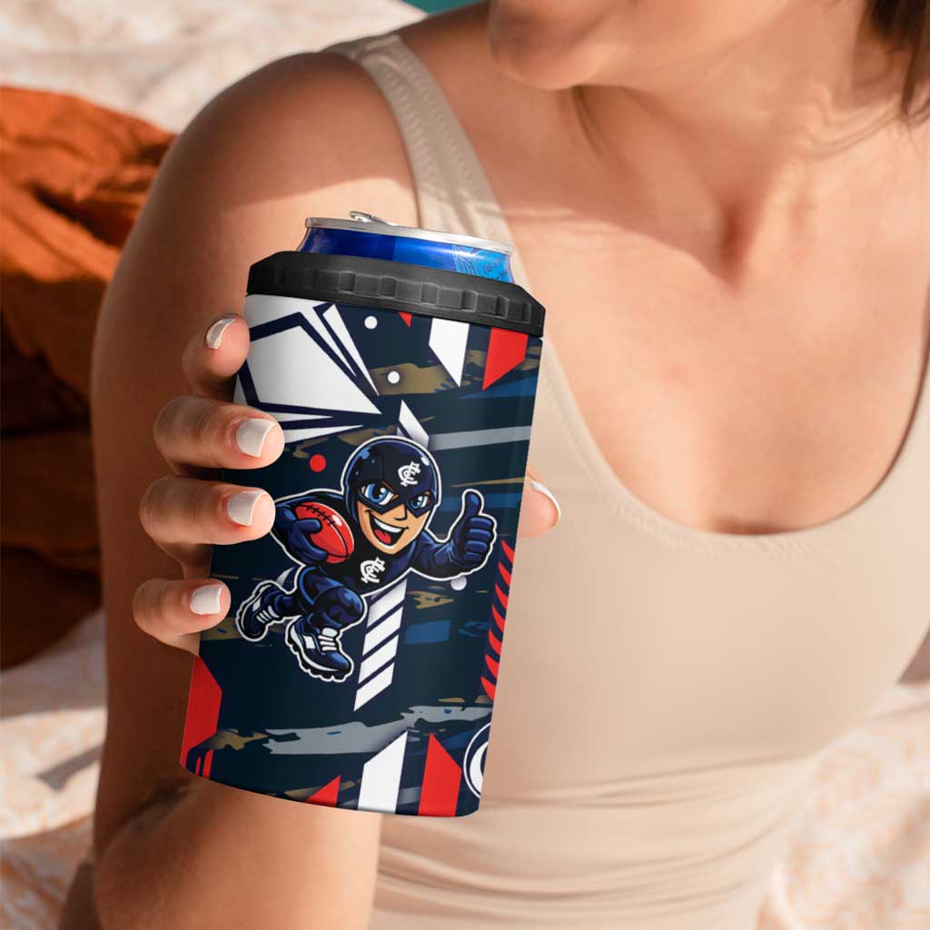 Carlton Football Club 4 in 1 Can Cooler Tumbler Mascot Cartoon Football Illustration Style