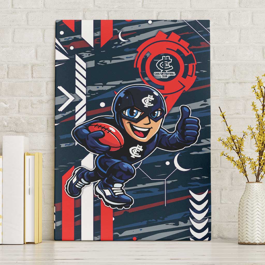 Carlton Football Club Canvas Wall Art Mascot Cartoon Football Illustration Style