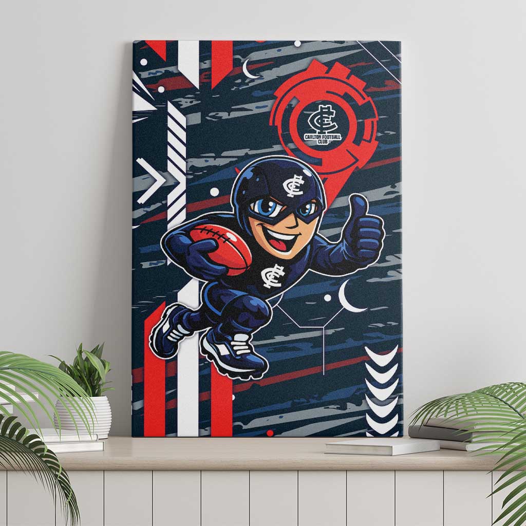 Carlton Football Club Canvas Wall Art Mascot Cartoon Football Illustration Style