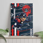 Carlton Football Club Canvas Wall Art Mascot Cartoon Football Illustration Style
