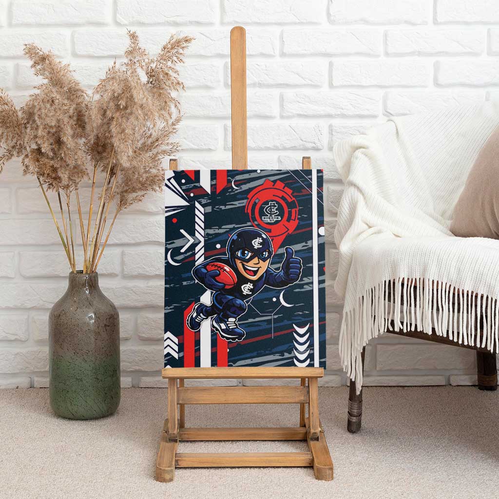 Carlton Football Club Canvas Wall Art Mascot Cartoon Football Illustration Style