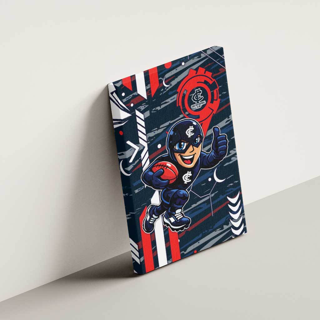 Carlton Football Club Canvas Wall Art Mascot Cartoon Football Illustration Style