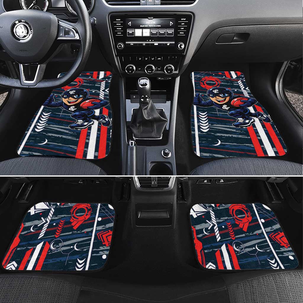 Carlton Football Club Car Mats Mascot Cartoon Football Illustration Style