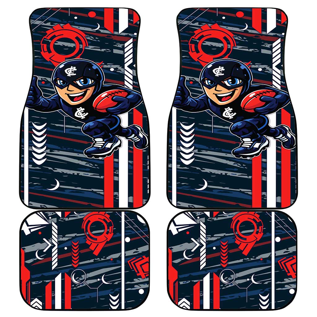 Carlton Football Club Car Mats Mascot Cartoon Football Illustration Style