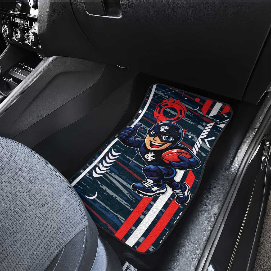 Carlton Football Club Car Mats Mascot Cartoon Football Illustration Style