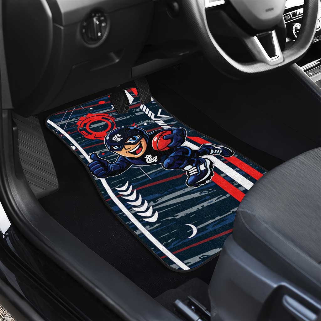Carlton Football Club Car Mats Mascot Cartoon Football Illustration Style