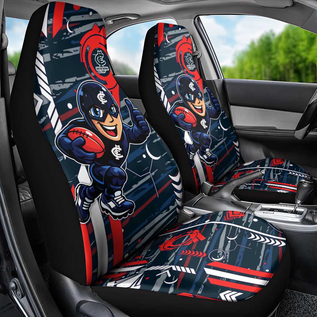 Carlton Football Club Car Seat Cover Mascot Cartoon Football Illustration Style