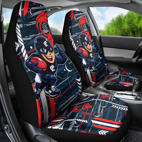 Carlton Football Club Car Seat Cover Mascot Cartoon Football Illustration Style