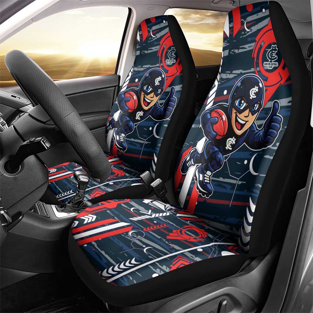 Carlton Football Club Car Seat Cover Mascot Cartoon Football Illustration Style