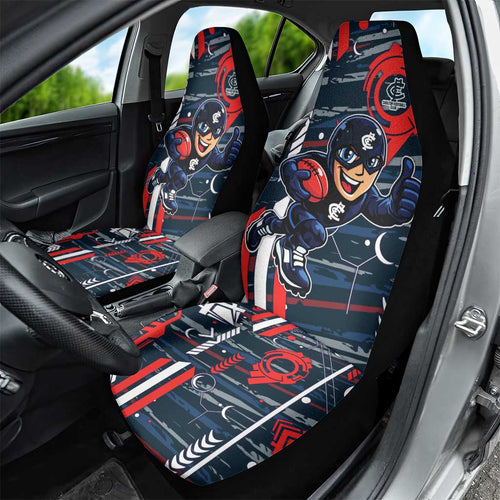 Carlton Football Club Car Seat Cover Mascot Cartoon Football Illustration Style