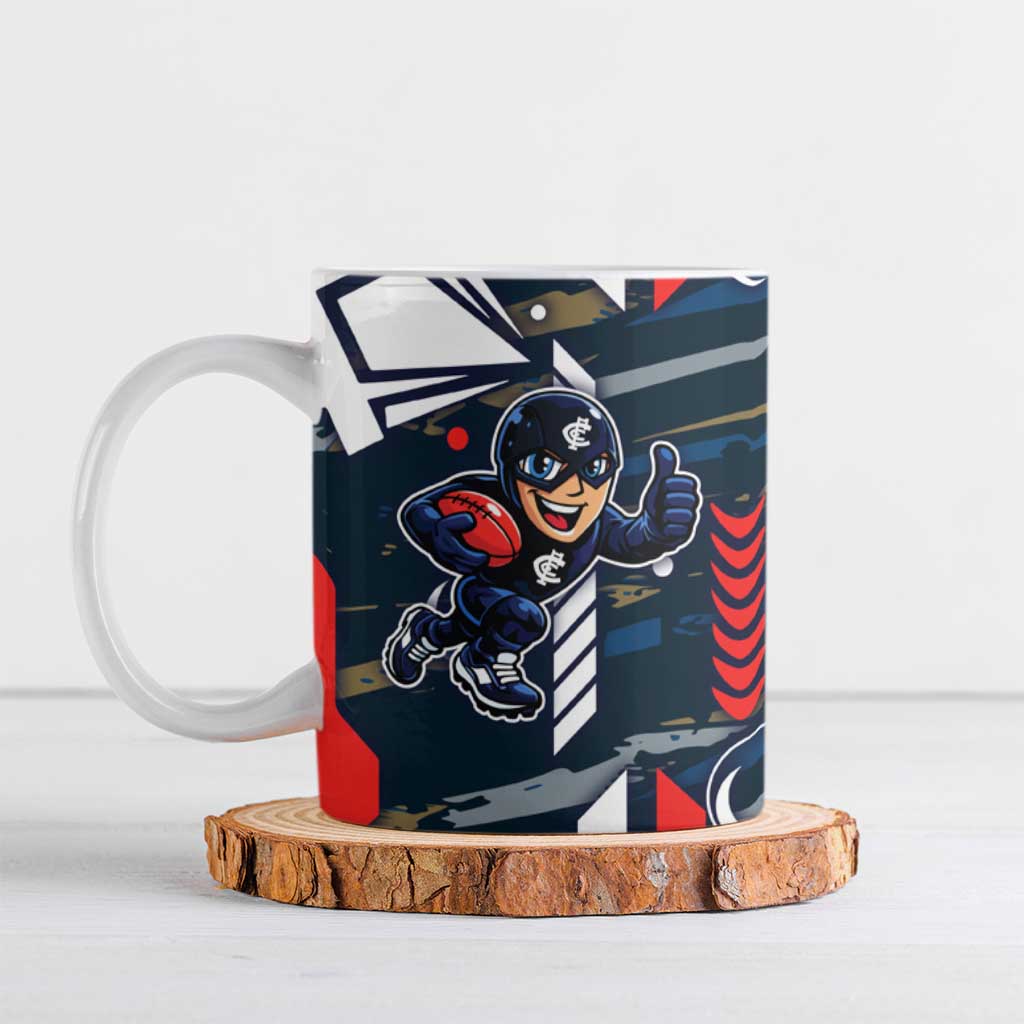 Carlton Football Club Ceramic Mug Mascot Cartoon Football Illustration Style
