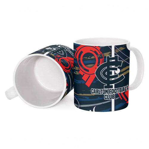 Carlton Football Club Ceramic Mug Mascot Cartoon Football Illustration Style