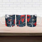 Carlton Football Club Ceramic Mug Mascot Cartoon Football Illustration Style