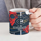 Carlton Football Club Ceramic Mug Mascot Cartoon Football Illustration Style