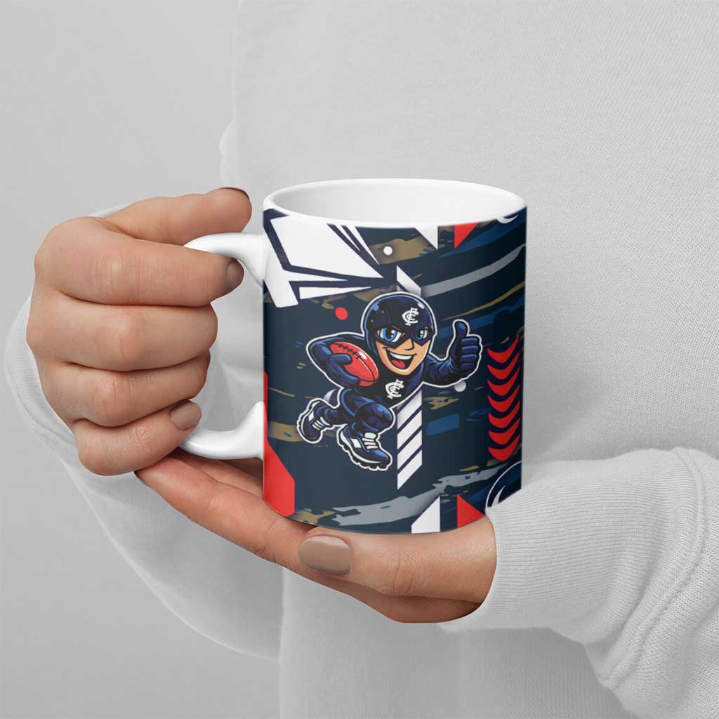 Carlton Football Club Ceramic Mug Mascot Cartoon Football Illustration Style