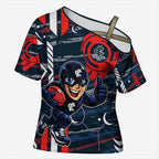 Carlton Football Club Cross Shoulder Shirt Mascot Cartoon Football Illustration Style