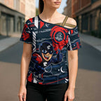 Carlton Football Club Cross Shoulder Shirt Mascot Cartoon Football Illustration Style