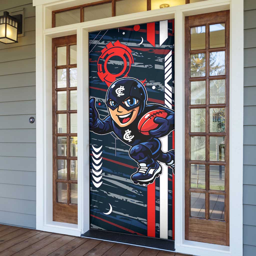 Carlton Football Club Door Cover Mascot Cartoon Football Illustration Style