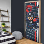 Carlton Football Club Door Cover Mascot Cartoon Football Illustration Style