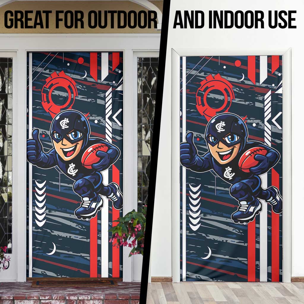 Carlton Football Club Door Cover Mascot Cartoon Football Illustration Style