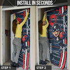 Carlton Football Club Door Cover Mascot Cartoon Football Illustration Style