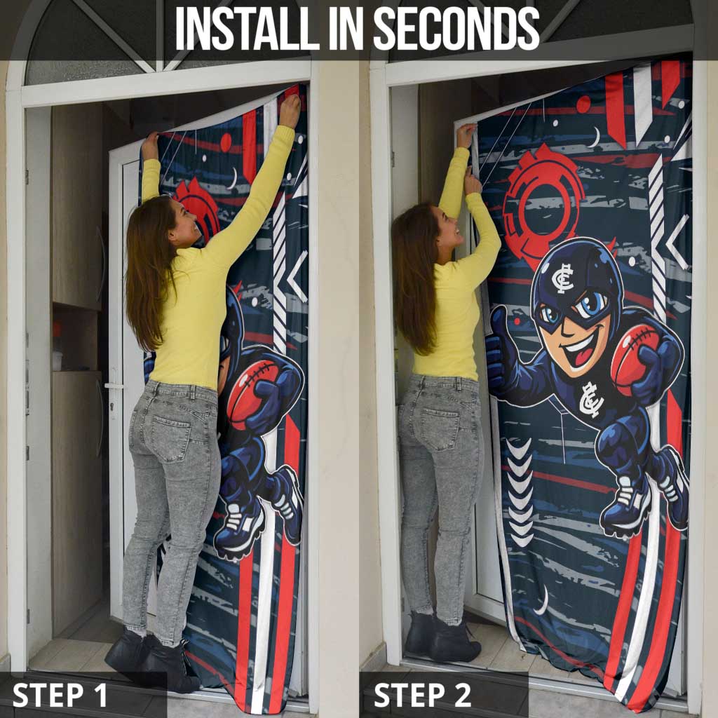 Carlton Football Club Door Cover Mascot Cartoon Football Illustration Style