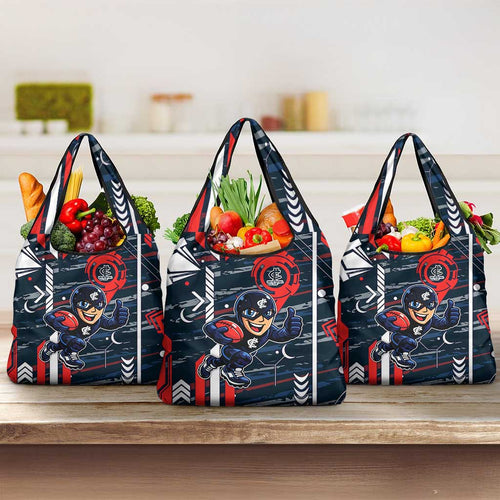 Carlton Football Club Grocery Bag Mascot Cartoon Football Illustration Style