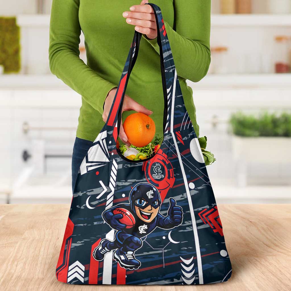 Carlton Football Club Grocery Bag Mascot Cartoon Football Illustration Style