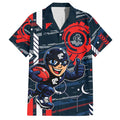 Carlton Football Club Hawaiian Shirt Mascot Cartoon Football Illustration Style