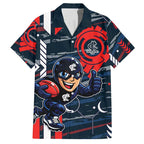Carlton Football Club Hawaiian Shirt Mascot Cartoon Football Illustration Style