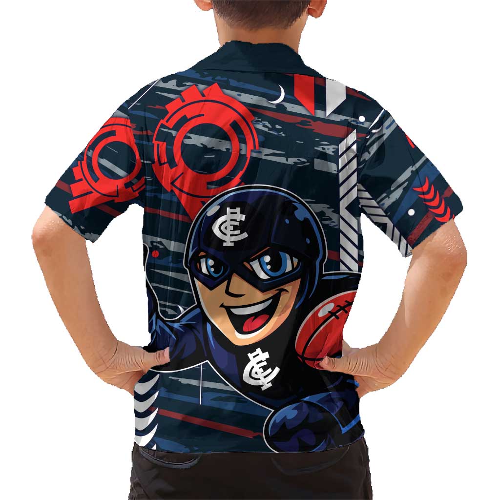 Carlton Football Club Hawaiian Shirt Mascot Cartoon Football Illustration Style