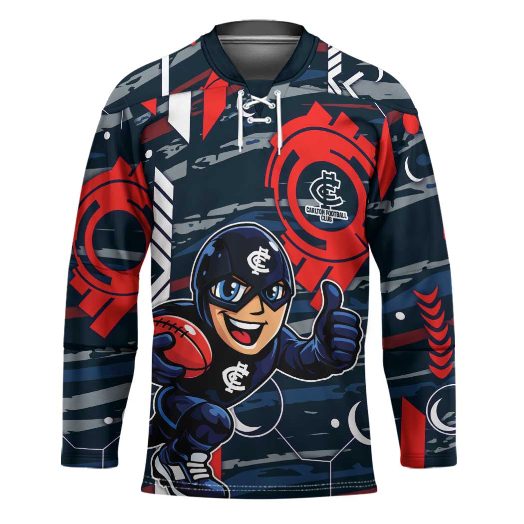 Carlton Football Club Hockey Jersey Mascot Cartoon Football Illustration Style