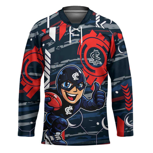 Carlton Football Club Hockey Jersey Mascot Cartoon Football Illustration Style