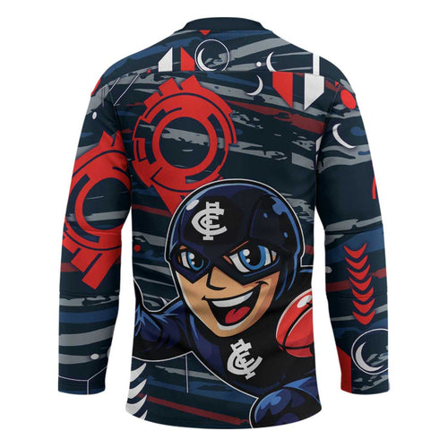 Carlton Football Club Hockey Jersey Mascot Cartoon Football Illustration Style