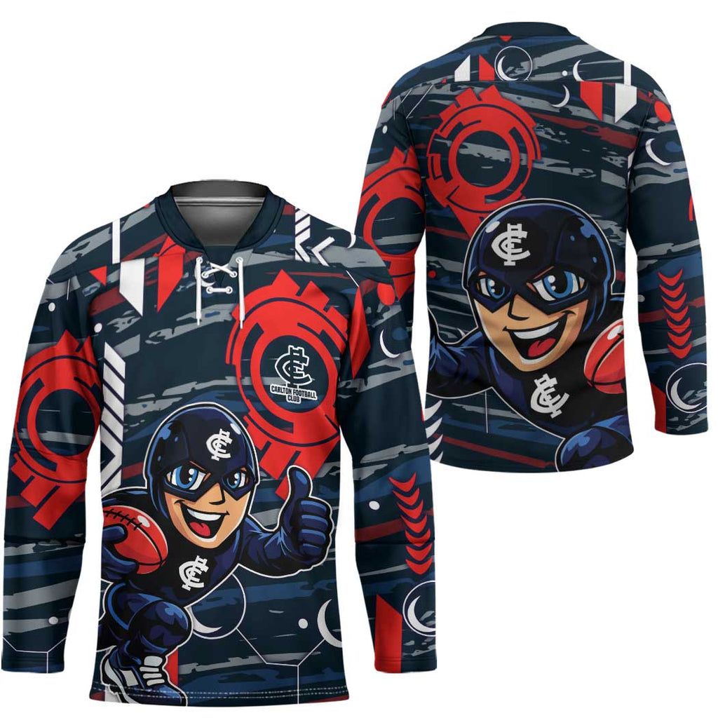 Carlton Football Club Hockey Jersey Mascot Cartoon Football Illustration Style