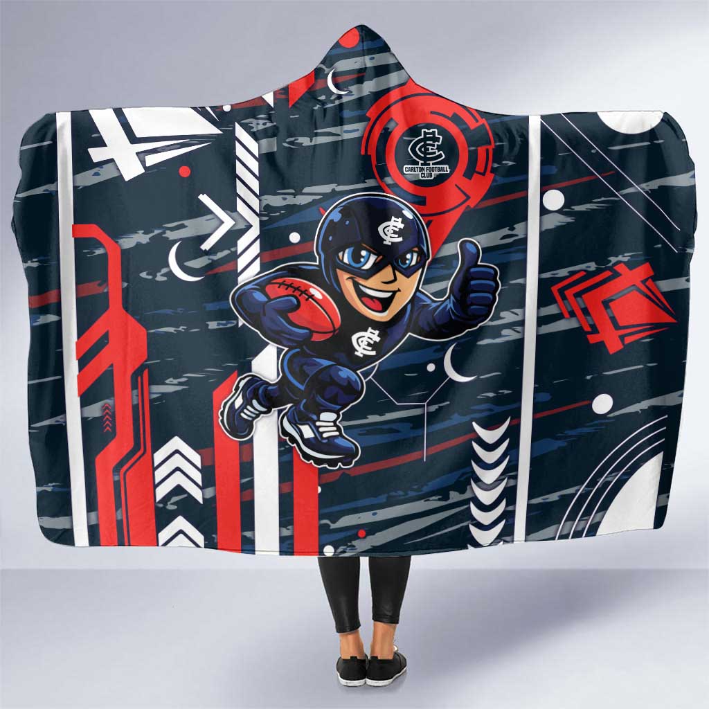 Carlton Football Club Hooded Blanket Mascot Cartoon Football Illustration Style