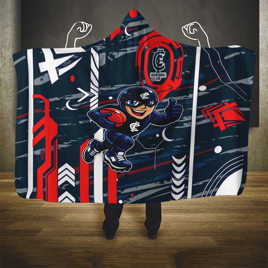 Carlton Football Club Hooded Blanket Mascot Cartoon Football Illustration Style