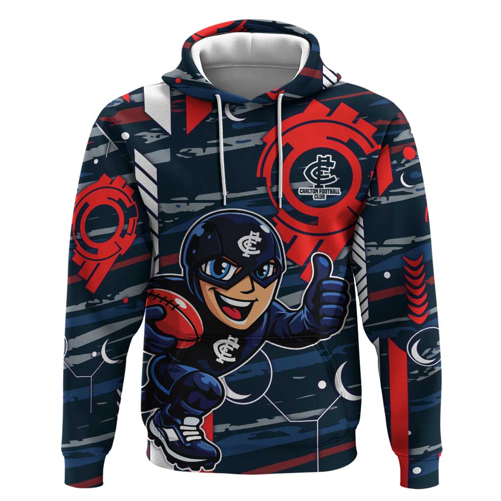 Carlton Football Club Hoodie Mascot Cartoon Football Illustration Style