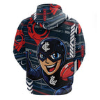 Carlton Football Club Hoodie Mascot Cartoon Football Illustration Style