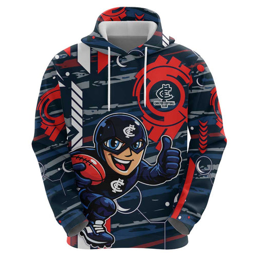 Carlton Football Club Hoodie Mascot Cartoon Football Illustration Style