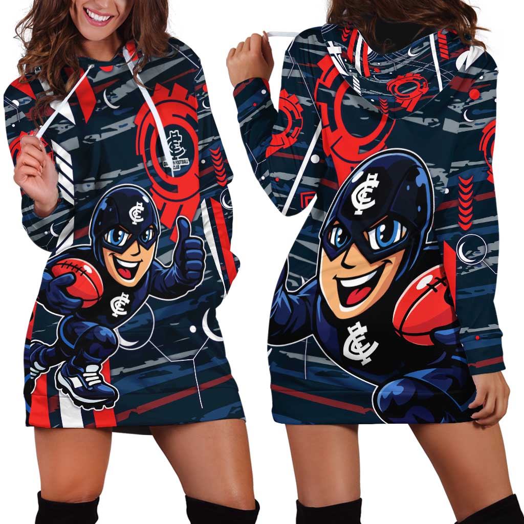Carlton Football Club Hoodie Dress Mascot Cartoon Football Illustration Style
