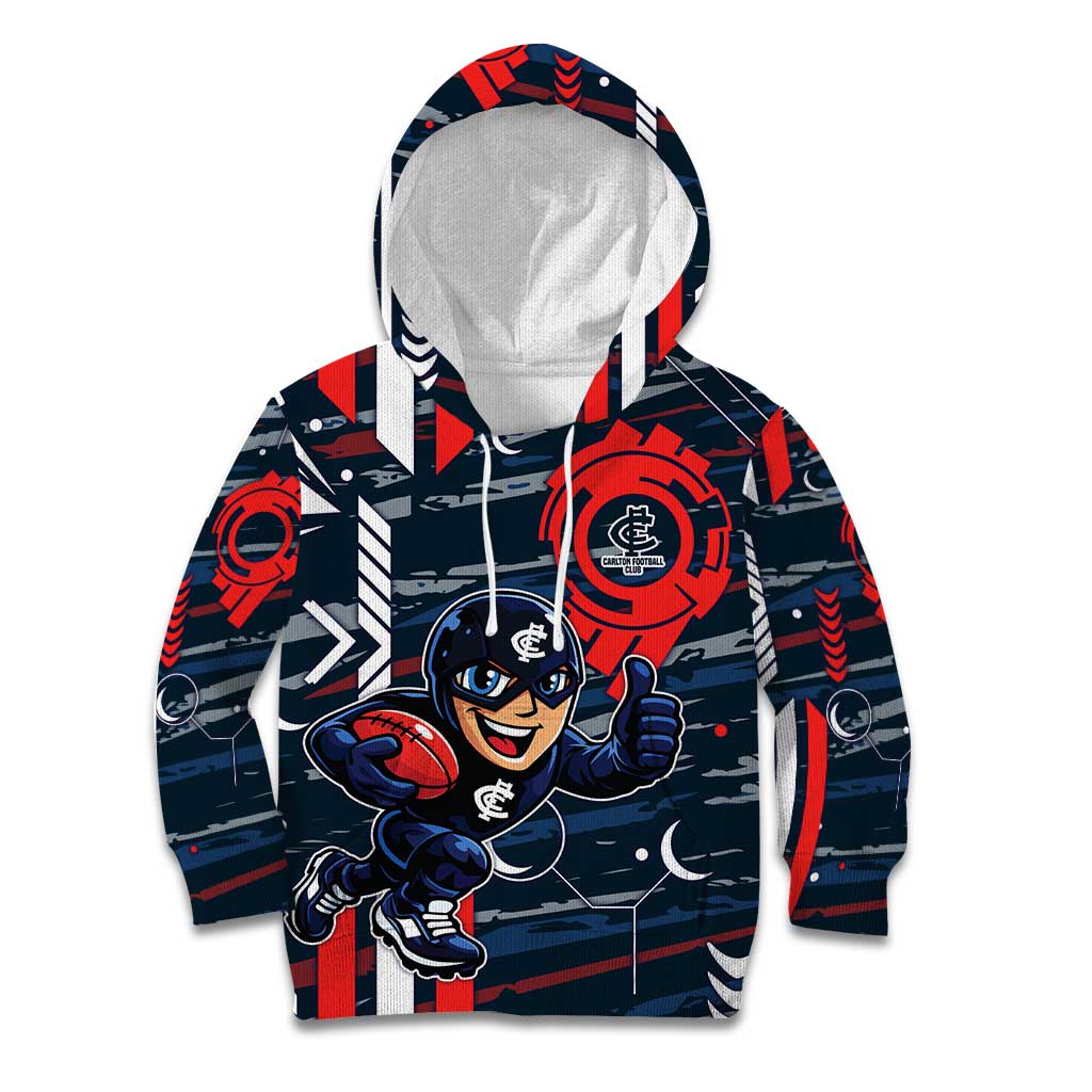 Carlton Football Club Kid Hoodie Mascot Cartoon Football Illustration Style