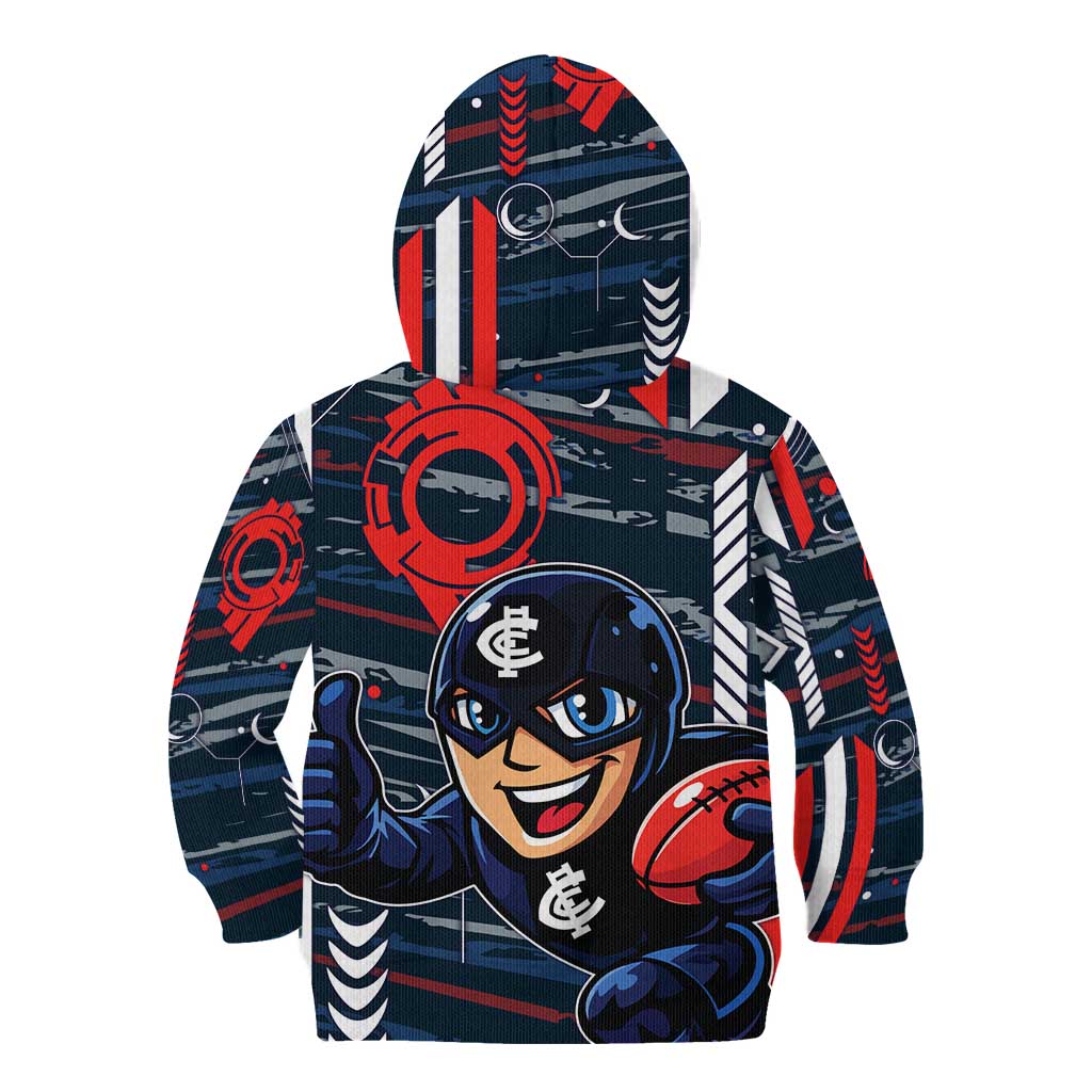 Carlton Football Club Kid Hoodie Mascot Cartoon Football Illustration Style