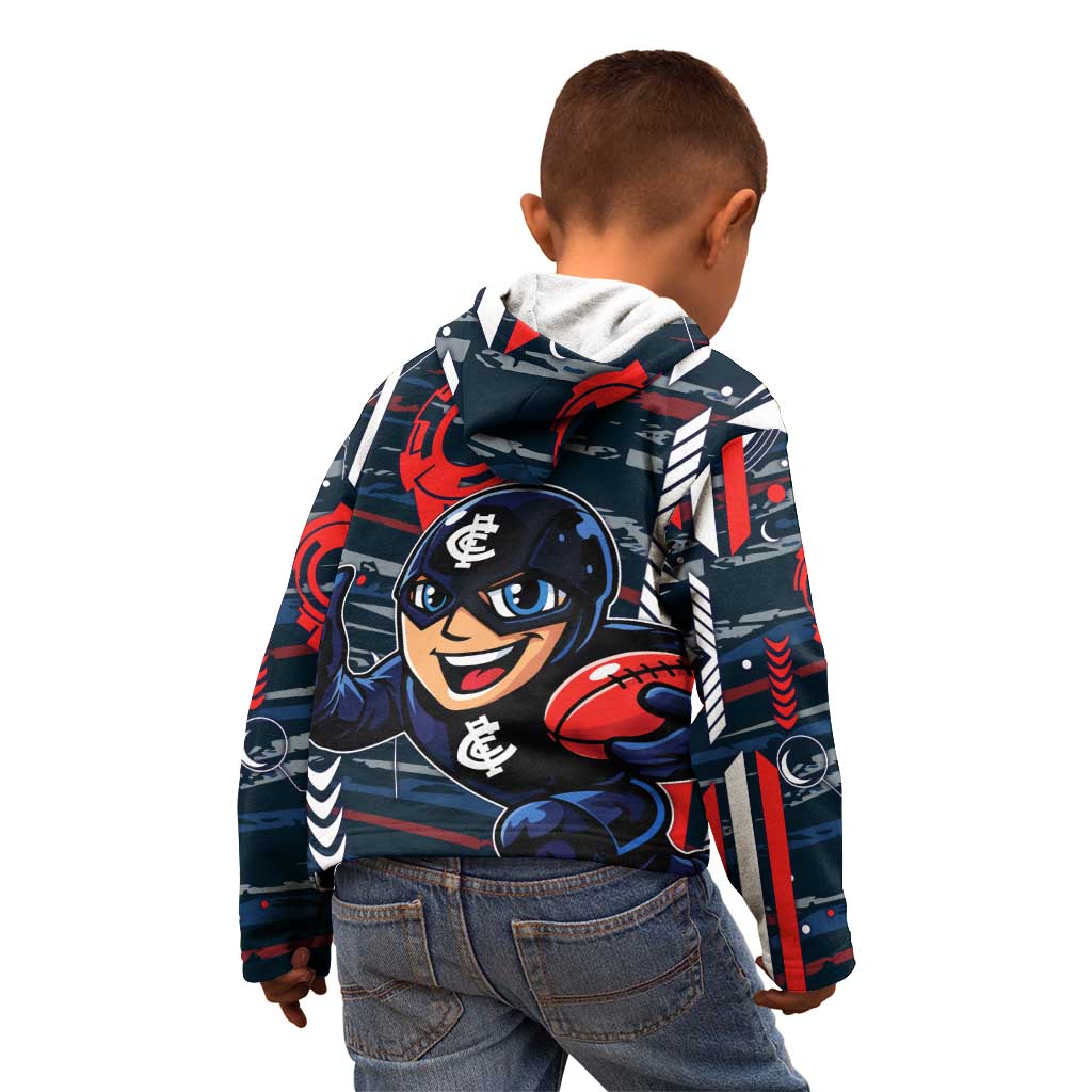 Carlton Football Club Kid Hoodie Mascot Cartoon Football Illustration Style
