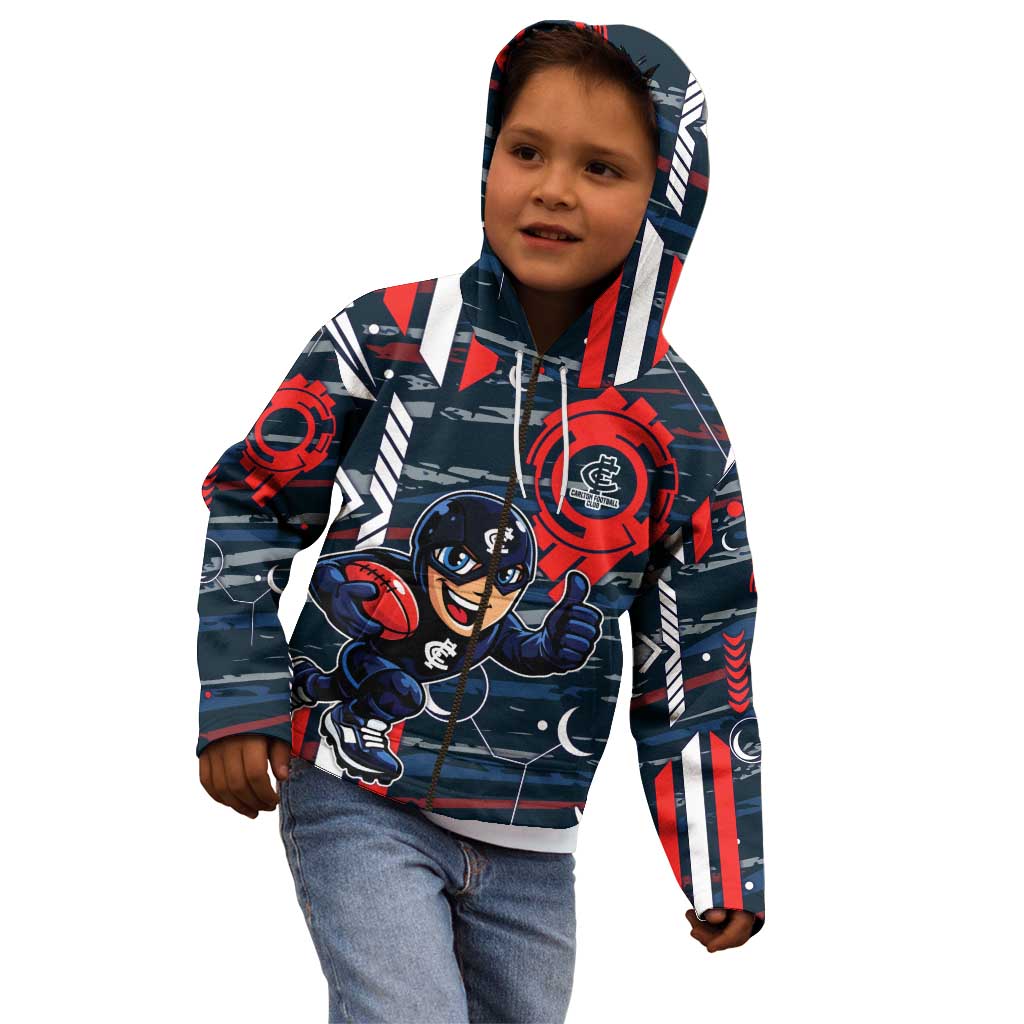 Carlton Football Club Kid Hoodie Mascot Cartoon Football Illustration Style